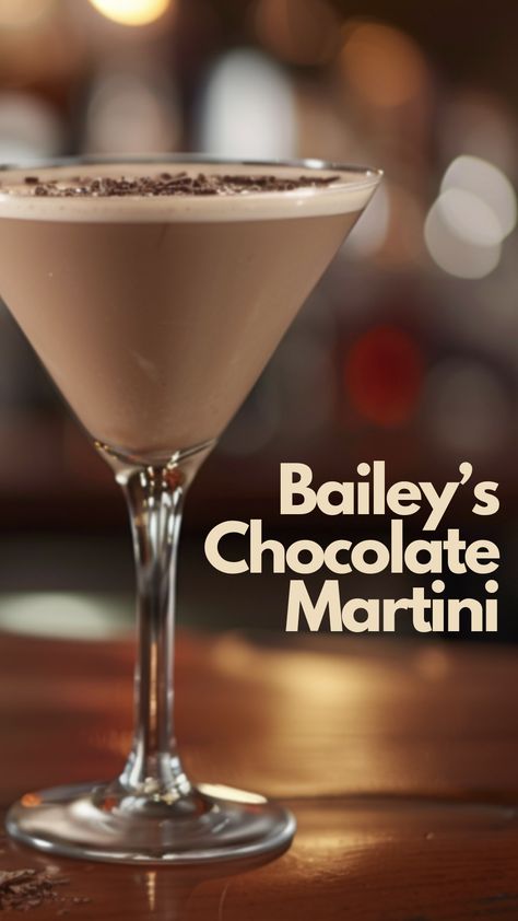 Bailey\'s Chocolate Martini Baileys Martini, Chocolate Martini Recipe, Chocolate Swirls, Completely Delicious, Chocolate Baileys, Christmas Drinks Recipes, Baileys Recipes, Martinis Drinks, Alcholic Drinks