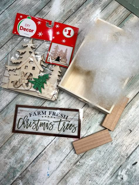 Dollar Tree Christmas Wood Signs Diy, Dollar Tree Cricut Projects Christmas, Dollar Tree Crate Crafts Christmas, Dollar Tree Christmas Crafts 2024, Dollar Tree Crafts 2024, Dollar Tree Eek Sign Ideas, Creating Through Chaos, Dollar Store Christmas Crafts Diy Simple, Dollar Tree Christmas Ornaments Diy