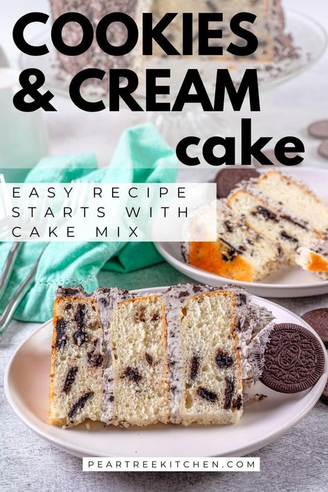 Cookies N Cream Cake Recipe, Oreo Buttercream Frosting, Fall Desserts Thanksgiving, Doctored Cake Mix Recipes, Oreo Cookie Cake, Cookies And Cream Frosting, Oreo Buttercream, Cookies And Cream Cake, Ultimate Cookies