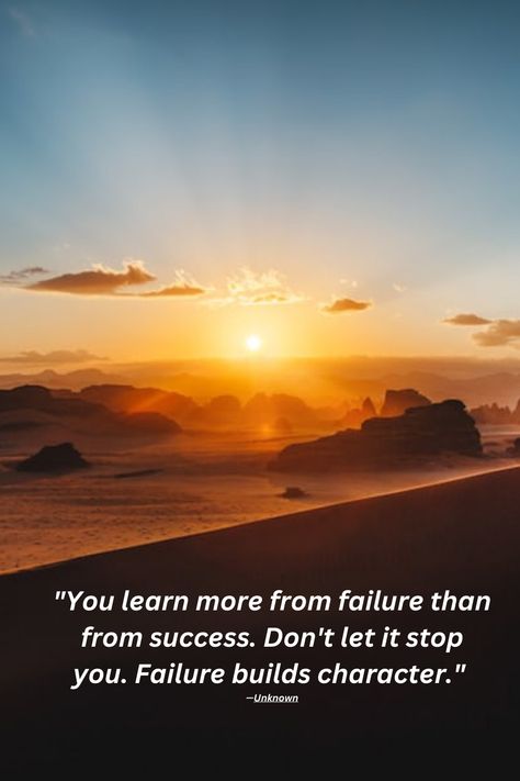 Valuable lessons and character-building lead from failure to success. 💪🌟 Failure To Success, Success And Failure, Quotes Of The Day, Character Building, Achieve Success, Don't Let, Quote Of The Day, The Day, Let It Be