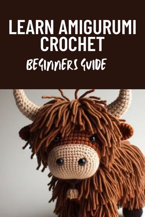 "Dive into the world of amigurumi crochet with our adorable patterns! From cute animals to fun characters, create charming toys and decorations. Perfect for beginners and experienced crocheters alike. Start your amigurumi adventure today!" Grizzly Bear Amigurumi Free Pattern, Knitted Cow Pattern Free, Crochet Yak Pattern Free, What Is Amigurumi Crochet, Highland Cow Amigurumi Pattern, Free Crochet Pattern For Highland Cow, Crochet Stuffed Animals Free Patterns Beginner Diy, Crocheted Highland Cow Free Pattern, Amigurumi Highland Cow Free Pattern