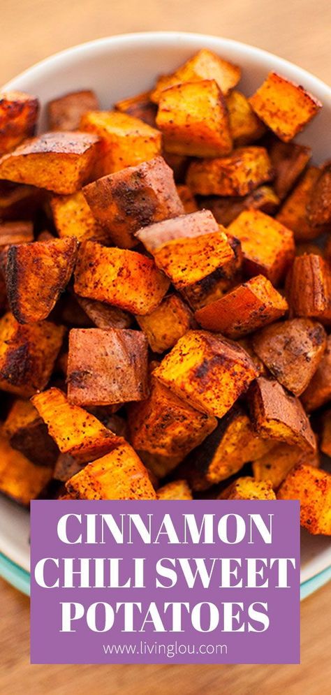 Potato Recipes Roasted, Roasted Chili Peppers, Easy Sweet Potato Recipes, Sweet Potato Seasoning, Sweet Potato Oven, Sweet Potato Recipes Roasted, Sweet Potato Recipes Healthy, Sweet Potato Cinnamon, Mint Yogurt