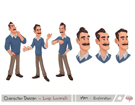 Luigi Lucarelli, Character Design Portfolio, Character Turnaround, Look Confident, Character Model Sheet, Animation Character, Character Design Sketches, Cartoon People, Book Illustration Art