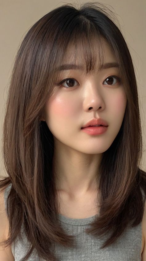 Stylish hairstyles for medium length hair korean side bangs for Korean Haircuts Korean Haircut Medium, Medium Length Hairdos, Medium Length Blonde Hair, Korean Haircut, Wavy Lob, Copper Hair Color, Side Bangs, Shag Hairstyles, Copper Hair