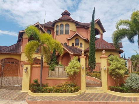 Jamaican Homes, Jamaican Houses, Jamaican House, Stunning Houses, Caribbean Architecture, Winter Homes, Jamaica House, Church Girl, Spanish Hacienda