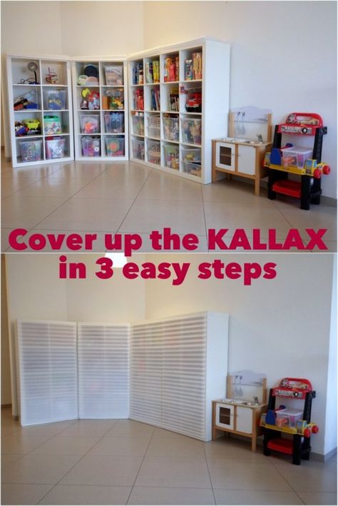 Yes, we don't want to always see our stuff. http://www.ikeahackers.net/2017/01/cover-kallax-3-easy-steps.html Kallax Bookcase, Ikea Linnmon, Childcare Director, Cama Ikea, Kallax Hack, Ikea Kallax Hack, Childcare Business, Shelf Cover, Kallax Shelf