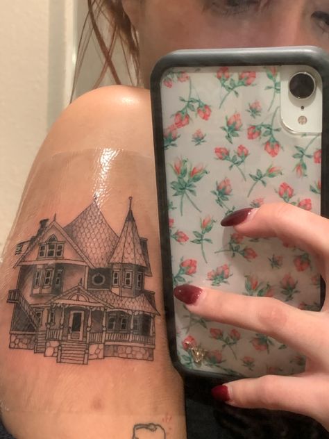 Hase Tattoos, Oldest Tattoo, Coraline Tattoo, House Tattoo, Cute Tats, Sick Tattoo, Deep River, Fine Line Tattoo, Old Tattoos