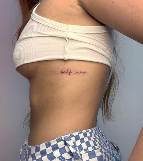 What You Need To Know About Side Body Tattoos – Self Tattoo Rib Tattoos For Women Quotes, Tattoos Ideas With Meaning, Women Tattoo Placement, Side Body Tattoos, Rib Tattoos Words, Girl Rib Tattoos, Side Body Tattoo, Self Tattoo, Small Tattoos Ideas