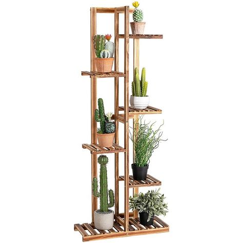 Plant Truck, Bamboo Shelves, Zen Office, Tiered Shelves, Bamboo In Pots, Flower Rack, Support Pour Plante, Bamboo Plant, Wooden Plant Stands