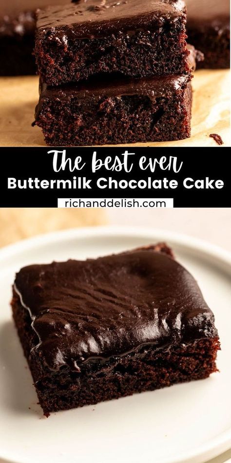 This moist, and rich buttermilk chocolate cake is made in just one bowl and combines the richness of chocolate with the tanginess of buttermilk.