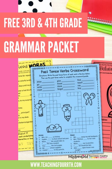 Boost Your Child's Grammar Skills with These FREE 4th Grade Worksheets! Get ready to take grammar practice to the next level with these exciting and engaging worksheets! Packed with 26 fun pages, these free printables are designed to help your 3rd or 4th graders review and master essential grammar concepts. From parts of speech to sentence structure, your students will have a blast sharpening their language skills. Don't miss out on this fantastic resource - download and print today! Ela Worksheets For 4th Grade, Grade 4 Grammar Worksheets, 3rd Grade Ela Worksheets, 3rd Grade Worksheets Free Printable, 4th Grade Worksheets Free Printables, 4th Grade Worksheets, 4th Grade Homeschool, Grammar Workbook, Phonics Worksheets Free