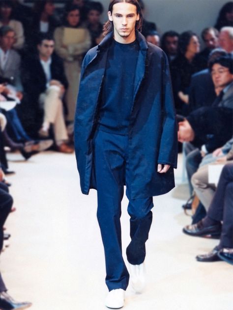 Jil Sander S/S 1998 Jil Sander 90s, Random Fashion, Fashion Moments, Jil Sander, Sanders, Bomber Jacket, Street Style, Saying Goodbye, Blue