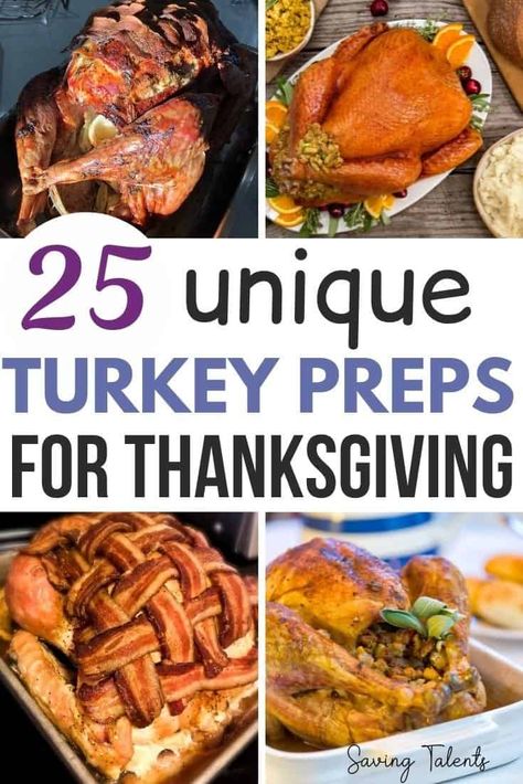 Check out this roundup with lots of ideas on how to prepare a Thanksgiving turkey. You'll love these unique Thanksgiving turkey recipes! Holiday Turkey Recipes, Thanksgiving Meal Prep, Friendsgiving Party Ideas, Friendsgiving Menu, Turkey Prep, Friendsgiving Dinner Party, Friendsgiving Ideas, Friends Giving, Thanksgiving Friendsgiving