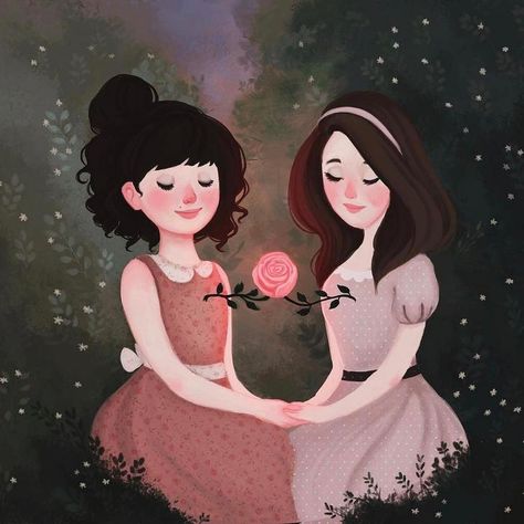 Imgur: The most awesome images on the Internet Sister Wallpaper, 가족 일러스트, Sisters Drawing, Friend Drawings, Cute Sister, Best Friend Drawings, Sisters Art, Girls Cartoon, Digital Art Illustration