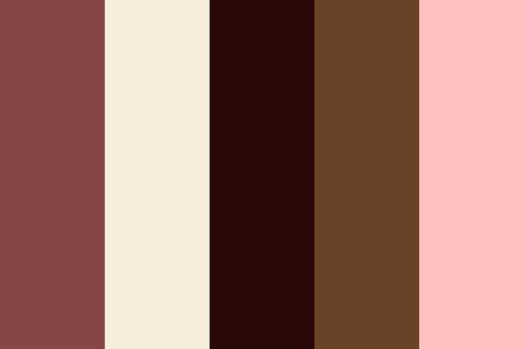 Box of chocolate color palette Magenta Brown Color Palette, Pink Cream Brown Color Palette, Hot Chocolate Color Palette, Chocolate Brand Color Palette, Chocolate Color Combinations, Color Palette Brown Pink, Color Palette Artist, Neapolitan Color Palette, Sweets Color Palette