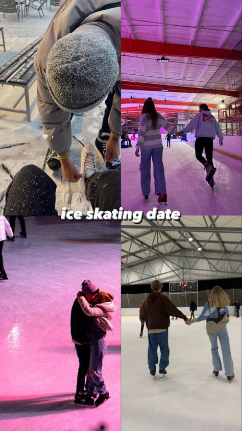 ice skating date💟#LoveStory #RomanticEncounters #HeartfeltConnections #DateNightIdeas #SoulmateSearch #FlirtyFridays #CandlelitDinners #StarryEyedMoments #LoveQuotes #DreamyDates #WhisperedPromises #AmourAdventures Fun Date Ideas Pictures, Activities With Boyfriend Aesthetic, Perfect Date Ideas Pictures, Tek It By Cafuné Video, Double Date Ideas Winter, Date Ideas Aesthetic At Home, Cute Couple Art Projects, Teenage Date Ideas Aesthetic, Date Night Ideas Aesthetic