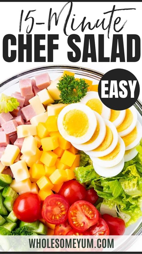 Chefs Salad, Keto Salad Dressing, Chef Salad Recipes, Salad At Home, Galveston Diet, Dairy Free Salads, Dinner Party Dishes, Chef Salad, Keto Salads