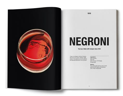 How to make the perfect Negroni Campari Cocktail, Cocktail Book Design, Negroni Recipe, Recipe Design, Restaurant Web, Brand Activation, Identity Development, Drinks Brands, Brand Advertising