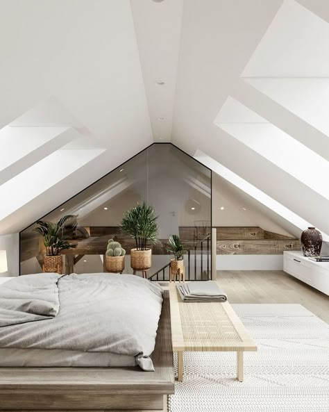 Modern Attic Bedroom, Bedroom Ideas Angled Ceilings, Attic Bedroom Ideas Angled Ceilings, Bedroom Sloped Ceiling, Small Attic Room Ideas, Small Attic Bedroom Ideas, Small Attic Bedroom, Bedroom Decor Teenage, Attic Design Ideas