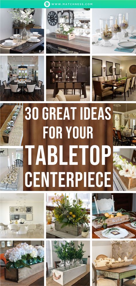 30 Great Ideas for Your Tabletop Centerpiece - Matchness.com Table Top Ideas Kitchen & Dining Tables, Centerpieces For Kitchen Table Dinning Room Simple Decorating Ideas, Table Top Ideas Decor Tabletop, Kitchen Table Decorations Centerpieces, Decor For Rectangular Dining Table, Dining Table Center Piece Ideas Modern, Small Dining Room Table Centerpiece, Everyday Table Decor Dining Rooms, Centerpiece For Table Dining Rooms