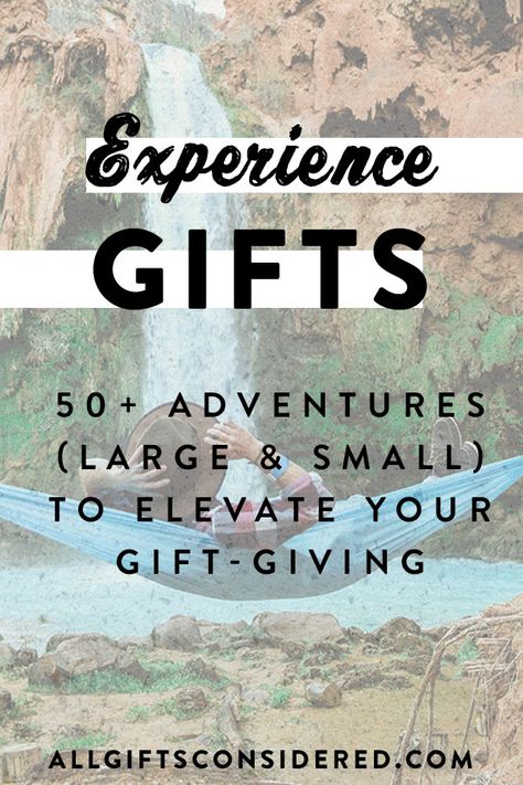 50+ best gift ideas that are memory-making experiences - adventures, learning new skills and hobbies, creative vacations, hands-on activities, and much more. We have a master list of the best experience gifts for her, for him, for families, kids, spouses, and more so you can find gift ideas that will truly last long after the special day. #experiencegifts #experiencegift #giftsthatarentthings #nontoygifts #bestgifts #memorablegifts Gifts For Hermits, Gift Ideas Experiences, Experiences For Christmas Gifts, Birthday Adventure Ideas, How To Gift An Experience, Experience Gifts For Husband, Adventure Box Ideas, Activity Gifts For Adults, Adventure Gift Basket