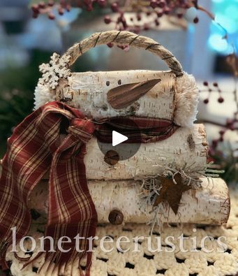 10K views · 254 reactions | DIY Rustic Birch Log Snowman | OMG… How cute is this ‘Rustic Birch Log Snowman’?! 🤎⛄️   Enjoy the video, go grab some Birch logs… and happy crafting ya’ll!! ⛄️  See the comments below... | By Lone Tree Rustics | Facebook Birch Tree Rounds Wood Slices, Snowmen Made From Birch Logs, Birch Wood Snowman, Birch Bark Christmas Decor, Christmas Log Crafts Ideas, Log Snowman Craft, Birch Tree Snowman, Birch Log Snowman, White Birch Logs Decor Rustic Christmas