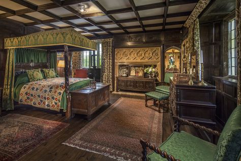 Grade I Listed 12-bedroom Tudor Manor House For Sale In Dorset Oak Front Door, Castle Rooms, Stay In A Castle, Timber Ceiling, Castle Hotel, Tudor House, Stately Home, Large Bedroom, Manor House