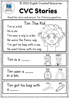 Ae Words Phonics, Three Letter Words Story For Kids, Cvc Stories Free, Phonic Book, Cvc Reading Comprehension, Cvc Stories, Ae Words, English Created Resources, Beast Song