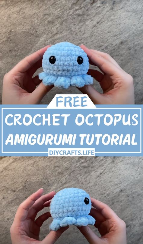 Crochet Octopus Amigurumi Patterns For Sea Creations - DIY Crafts Small Octopus Crochet Pattern Free, No Sew Crochet Octopus Pattern, Small Crochet Octopus, Crochet Small Octopus Free Pattern, Cute Crochet Octopus, Mini Crochet Octopus Free Pattern, Crocheted Octopus Pattern Free, Free Crochet Octopus Pattern, Free Octopus Crochet Pattern