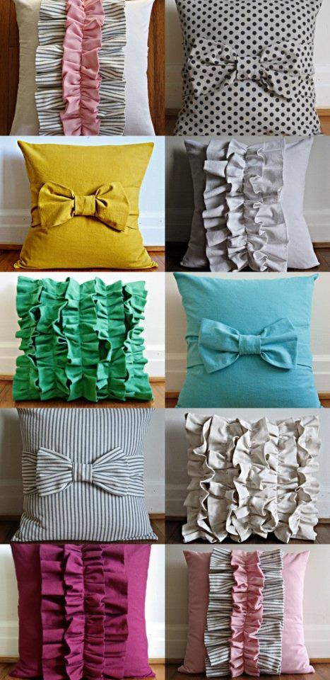 Handmade pillow case designs Ruffle Pillow, Costura Diy, Creation Couture, Diy Pillows, Diy Couture, Crafty Craft, Pillow Talk, Crafty Diy, Craft Time