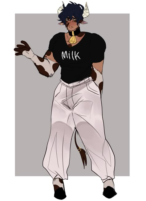 Horns Art, Sheep Horns, Boy Oc, Body Base Drawing, Male Oc, Cow Art, Black Art Pictures, A Cow