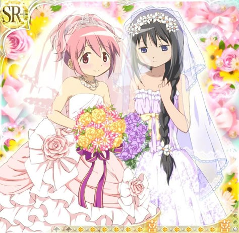 Homura X Madoka, Homura And Madoka, Homura Madoka, Madoka X Homura, Madoka And Homura, Madoka Homura, Magica Madoka, Mahō Shōjo Madoka Magica, June Bride