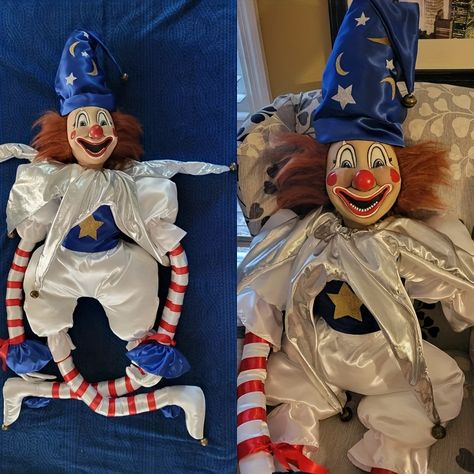 1pc, Halloween Poltergeist Clown Doll, Mischievous Clown Doll, Poltergeist Clown Doll, Halloween Decoration Scary Clown Doll, Gothic Vintage Halloween Decor Weird Stuff https://share.temu.com/T4trlzlDn9A via @shoptemu Poltergeist Clown Doll, Horror Props, Vintage Halloween Decor, Clown Doll, Scary Clown, Doll Halloween, Gothic Vintage, Scary Clowns, Vintage Halloween Decorations