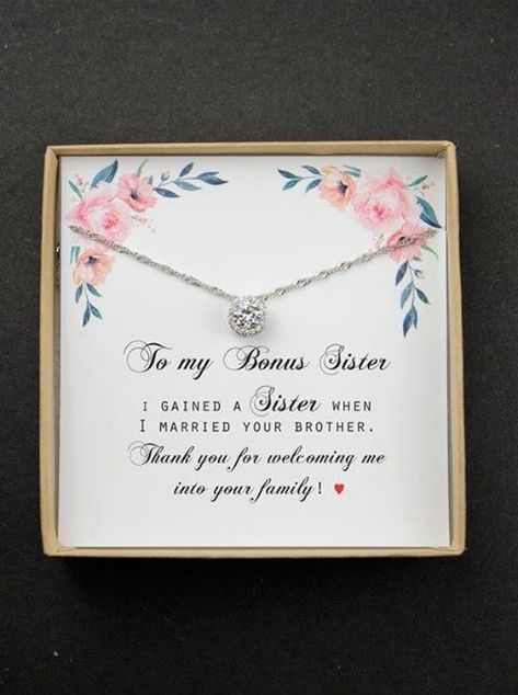 Sister In Law Wedding Gift, Sister In Law Wedding, Necklace Sister, Law Necklace, Sister Wedding Gift, May Emerald, Unbiological Sister, Sister In Law Gifts, Gift Sister