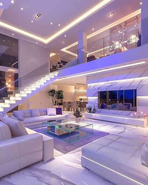 White Luxury House Interior Design, Nice House Aesthetic, Duplex House Design Interiors, Luxury Condominium, Dream Bedroom Inspiration, Interior Design Your Home, Dream Life House, Dream Apartment Decor, Duplex Apartment