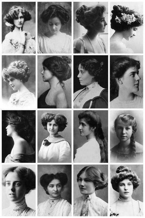 Popular Women's Hairstyles in NYC...1900 Hairstyles 1900, 1900s Hairstyles, Vintage Hairstyles For Long Hair, Historical Hairstyles, Edwardian Hairstyles, Victorian Hairstyles, Hairstyle Names, Classic Hairstyles, Athletic Hairstyles