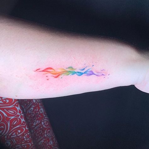 100 Amazing Gay Pride Tattoo Designs 4 Rainbow Pride Tattoo, Simple Pride Tattoos, Rainbow Tattoos Pride, Love Is Love Tattoo, Rainbow Tattoo Ideas Unique, Subtle Pride Tattoo, Lgbt Tattoo Ideas, Pride Tattoo Ideas, Gay Pride Tattoos