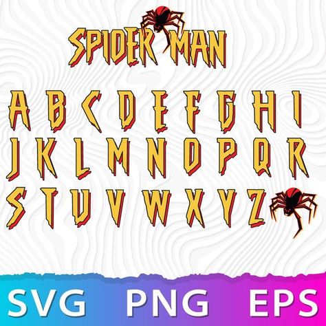 Spiderman Font SVG Font fonts #font #fonts 3.38 Spiderman Letters, Spiderman Font, Spiderman Design, Spiderman Images, Svg Crafts, Spider Svg, Spiderman Svg, Spiderman Face, Free Crafts