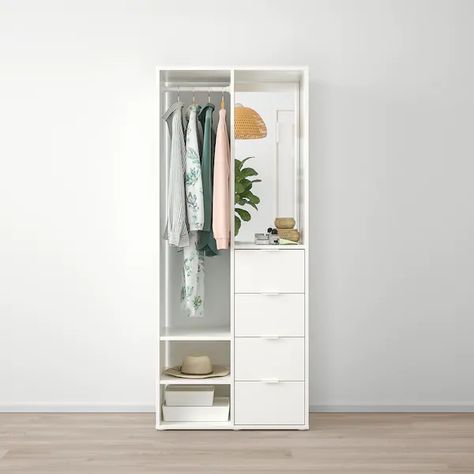 SUNDLANDET Open wardrobe - white - IKEA Wardrobe Ikea, Ikea Algot, Free Standing Wardrobe, Bedroom Cupboard, Open Wardrobe, Ikea Bedroom, Pax Wardrobe, Diy Wardrobe, Wall Closet