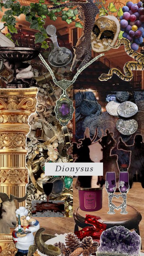 Dionysus Altar, Dionysus Greek God, The Cult Of Dionysus, Dionysus Aesthetic, Cult Of Dionysus, Dionysus God, Book Of Shadow, Aesthetic Purple, Greek God