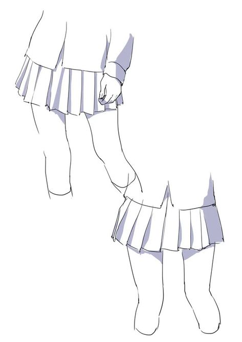 Skirt Sitting Down Reference, Pleated Skirt Drawing, Drawing Skirt, Female Skirt, Anime Skirts, Profile Anime, Manga Drawing Tutorials, Body Reference Drawing, Skirt Pencil