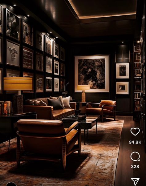 Masculine Bar Room, Modern Western Bar Design, Speakeasy Wall Mural, Man Cave Speakeasy, Speakeasy Decor Bar Interior Design, Whiskey Room Lighting, Small Basement Speakeasy, Dark Moody Man Cave, Modern Speakeasy Aesthetic