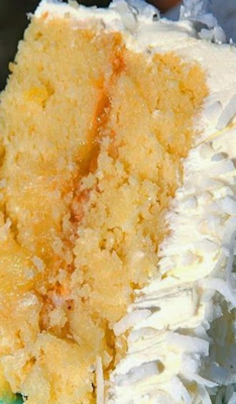 Cake Directions: Coconut Pineapple Cake, Pineapple Cake Recipe, Coconut Cake Recipe, Pineapple Cake, Pineapple Coconut, A Piece Of Cake, Köstliche Desserts, Coconut Cake, Cakes And Pies