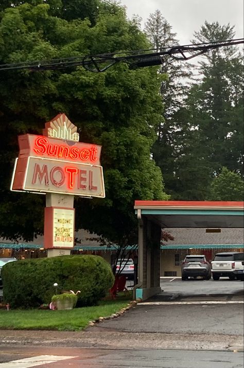 Old Motel Aesthetic, American Motel, Story Mood Board, Brevard North Carolina, Cheap Motels, Brevard Nc, Hotel Sign, Strange Events, Visual Archive