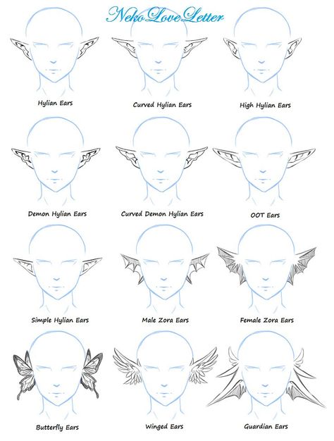 Elf Drawings, How To Draw Ears, 얼굴 드로잉, Fantasy Drawings, Elf Ears, Concept Art Drawing, Poses References, Creature Concept Art, Anime Drawings Tutorials