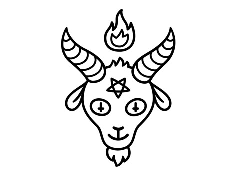 Lil' Baphomet by Irina Mir Satanic Symbol, Doodle Tattoo, Tattoo Flash Art, Flash Art, Tattoo Stencils, Tattoo Flash, Doodle Drawings, Tattoo Sketches, Flash Tattoo