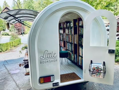 Airstream Bookstore, Mobile Bookstore, Book Truck, Squamish British Columbia, Book Mobile, Bookstore Ideas, Bookstore Design, Box Set Books, Mobile Library