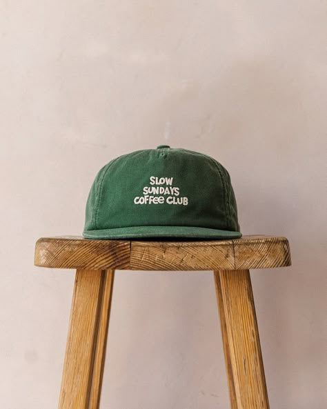 Men With Cap, Appreciate The Small Things, Mens Overshirts, Sunday Coffee, Green Cap, Branded Merchandise, Coffee Club, Green Hat, Cap Mens