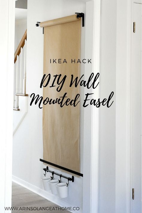 DIY Wall mounted Easel. Ikea hack done on a budget so your kids can enjoy an easel while still keeping your home stylish. #ikeahack #DIY #arteasel #diyhomedecor #homedecor Wall Mounted Easel, Diy Easel, Diy Wand, Ikea Furniture Hacks, Decor Ikea, Art Easel, Playroom Ideas, Bedroom Nursery, Diy Home Decor Projects