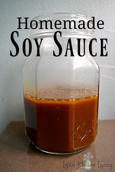 How to make your own homemade Soy Sauce from simple ingredients! #makeyourown #homemade Homemade Soy Sauce, Soy Sauce Recipe, Recipes With Soy Sauce, Gluten Free Soy Sauce, Jar Recipes, Homemade Condiments, Condiment Recipes, Homemade Mixes, Homemade Spices